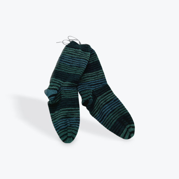 Gracious Gifts: Knit Socks - Green and Black