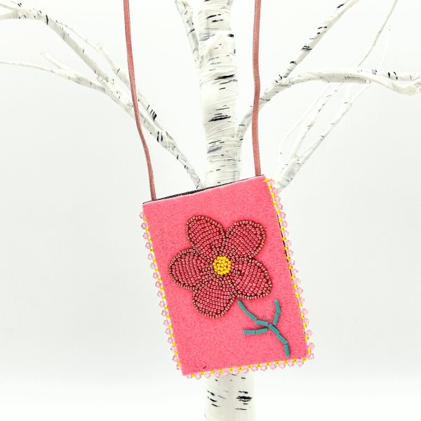 Emily Spencer:  Medicine Pouch - Pink flower