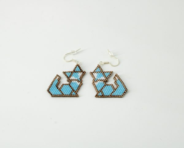 Mallory Metallic: Beaded Fox Earrings