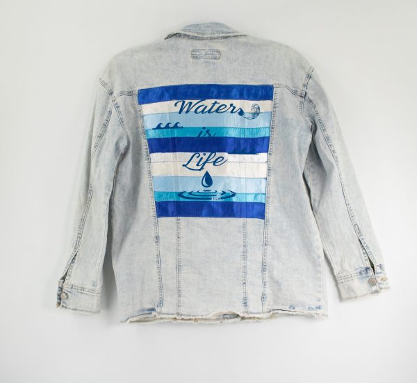 Kim Scobie Squires: Denim Jacket - Water is Life