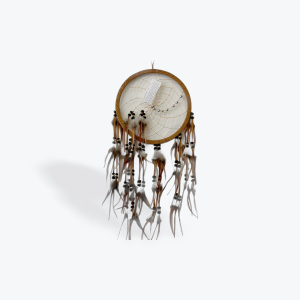 Annie's Earrings: Dreamcatcher - Large Brown with Black Wood Beads