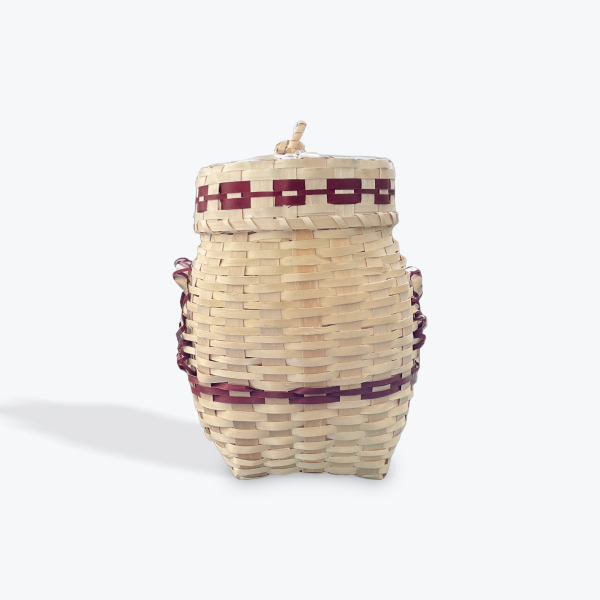 Jim's Baskets: Black Ash w/Burgundy Detail and Lid