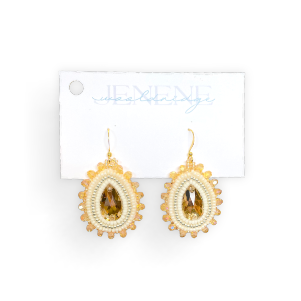 Jenene Wooldridge: Teardrop Dangle Crystal Beaded Earrings