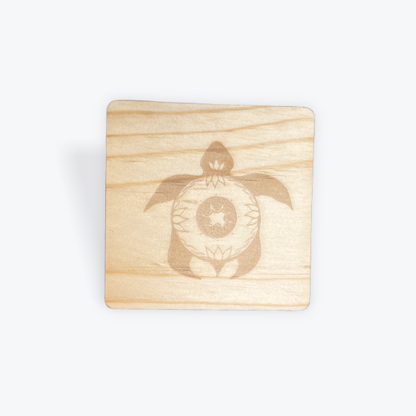 RoseWolf Creations: Wood Square Coaster w/ Turtle Design