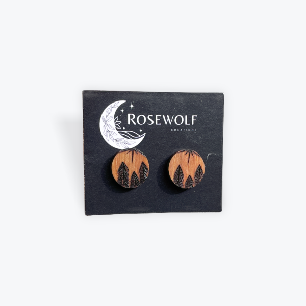 RoseWolf Creations: Stud Earrings Round Basswood