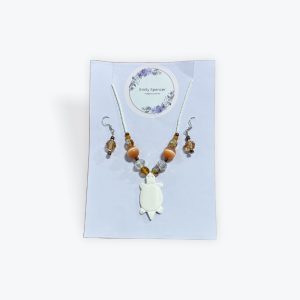 Emily Spencer: Necklace & Earring Set - Turtle Bone & Earring Set