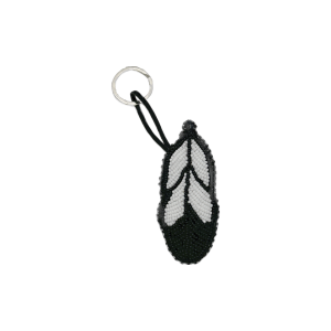 Emily Spencer - Keychain - Black & White Feather