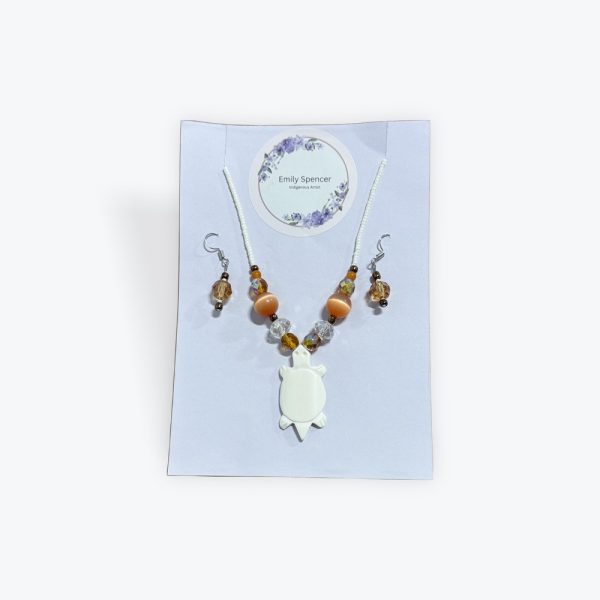 Emily Spencer: Necklace & Earring Set - Turtle Bone & Earring Set