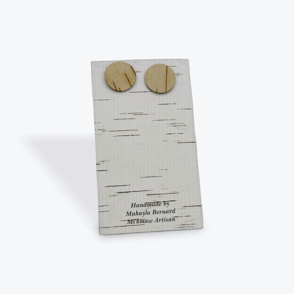 Makayla Bernard: Round Stud Birch Bark Earrings