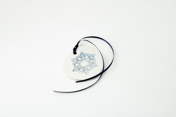 Dana & Tess: Ornament - Blue Snowflake Round Ornament