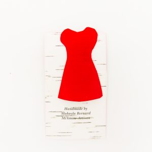 Makayla Bernard: Red Dress Birch Bark Pin