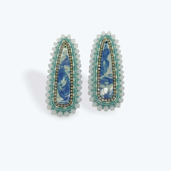 Bojji Beads: Light Blue Teardrop Studs
