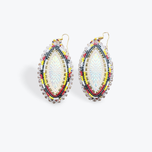 Bojji Beads: Large Oval Dangles - Traditional Colours
