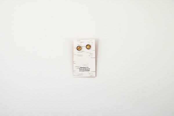 Makayla Bernard: Birch Bark in Resin Stud Earrings