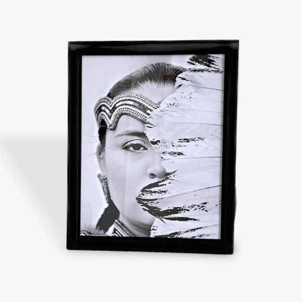 Patricia Bourque: Woman & Feather - Framed Print