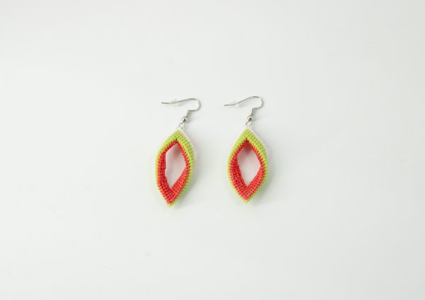 Mallory Metallic: Beaded Twisted Leaf Earrings